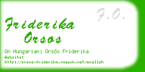 friderika orsos business card
